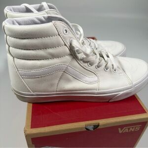 Vans Men’s SK8-Hi White High-Top Sneakers Size 10 with OG‎ Box Skater Skate